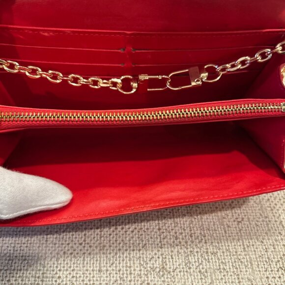 Louis Vuitton Vernis Portefeuille Sarah Wallet Vibrant Red Patent Leather - Picture 9 of 12